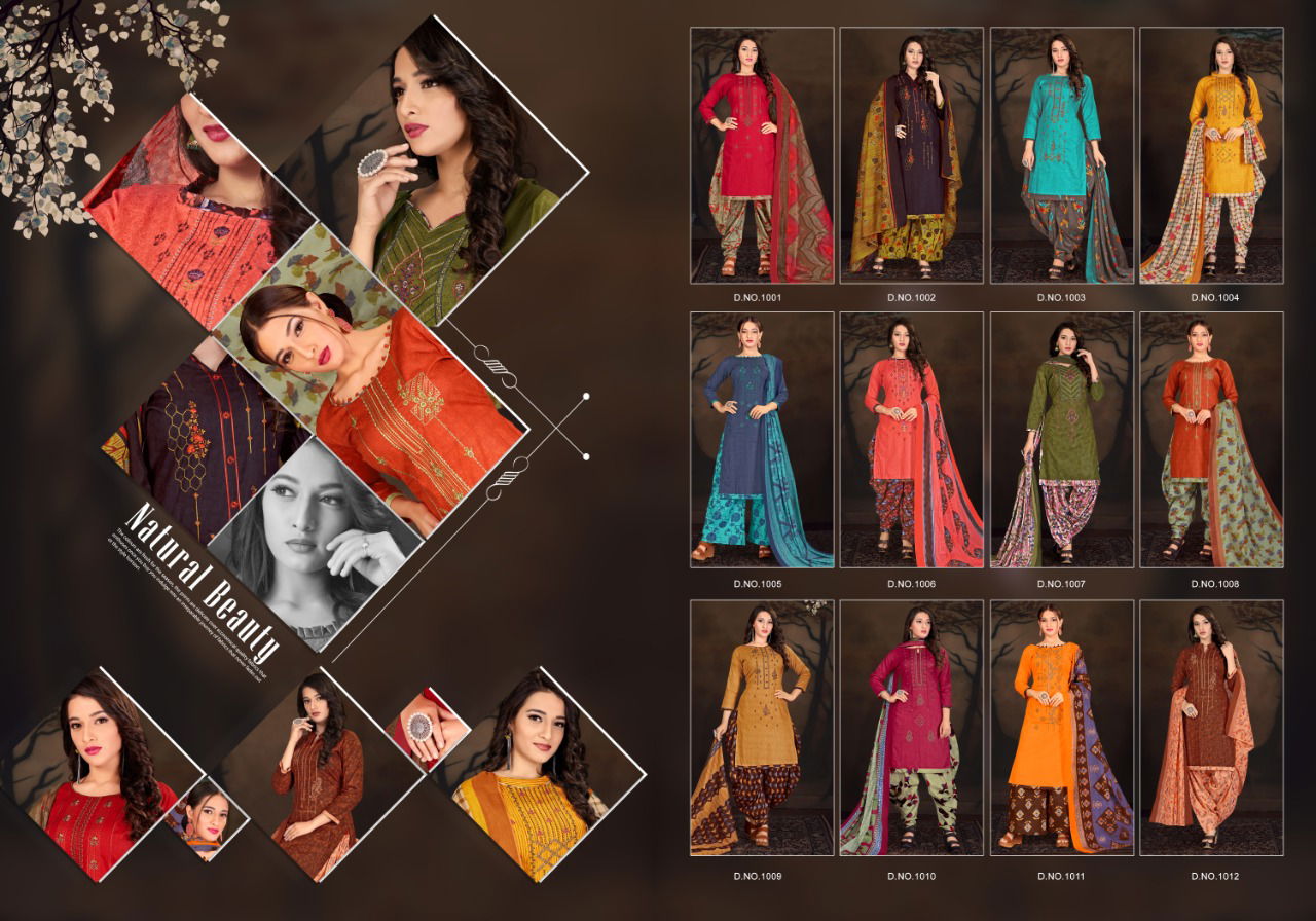 Floreon Celebrity 2 Latest Fancy Regular Wear Heavy Lawn Cambric Negative Print With Fancy Embroidery  Cotton Dress Materials Collection